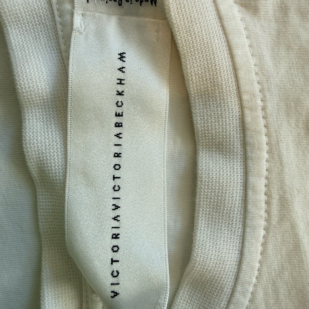 Victoria Beckham Cream Short-Sleeve Tee with SMILE logo - Picture 3 of 4